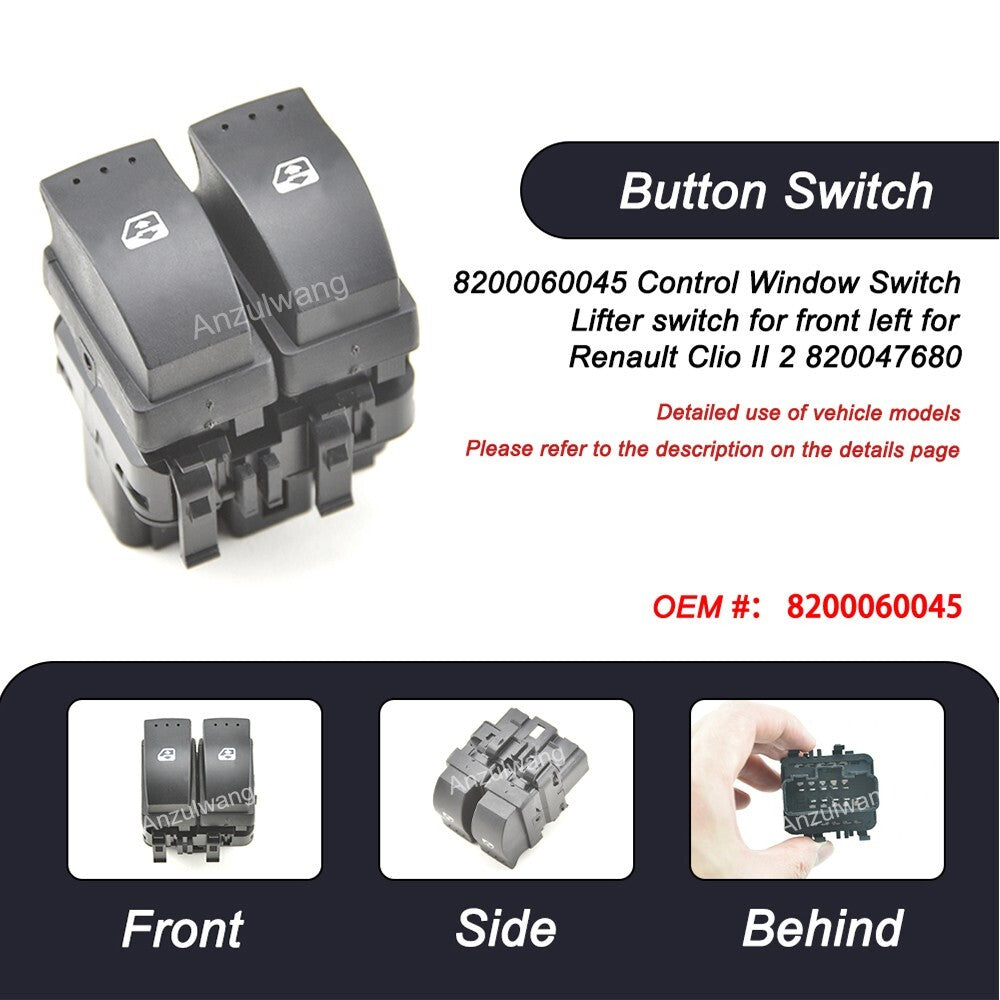 8200060045 Power Window Switch Lifter switch front left for Renault Clio II