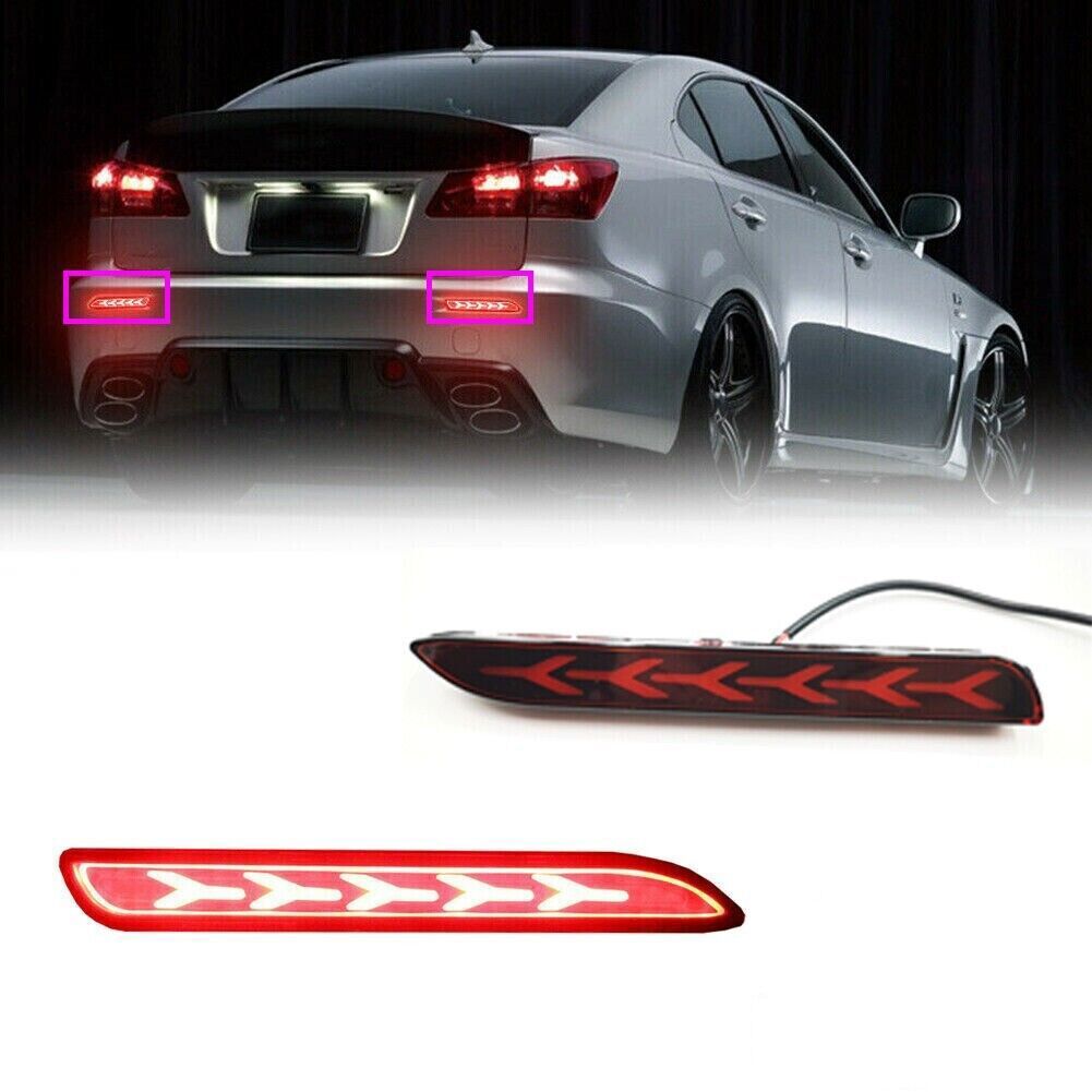2PC LED Rear Bumper Light Reflector Brake Fog Stop Lamp Driving For Toyot@a RAV4 n
