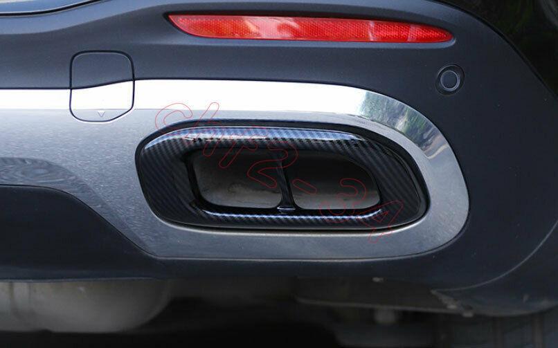 Carbon Fiber Rear Exhaust Muffler Tip Tail Pipe 2pcs for Benz GLE GLS 2020-2022