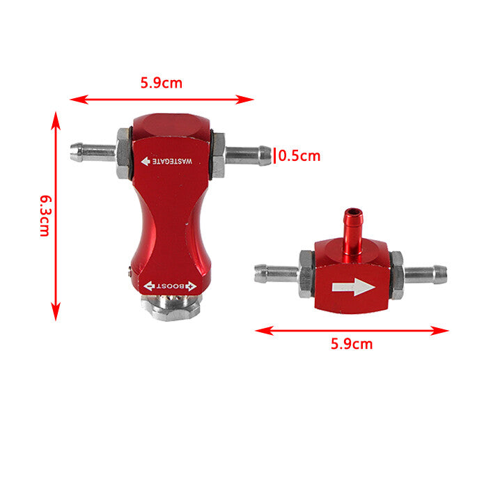 Adjustable Tee Manual Turbo Boost Controller Bleed Valve Petrol Diesel Kit Red