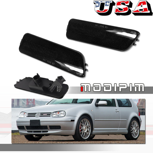 Smoke Black Front Side Marker Light Cover for for VW MK4 for Golf R32 GTI for Jetta Cabrio- v