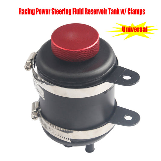 Black General Motors Racing Power Steering Fluid Reservoir with Clips - n