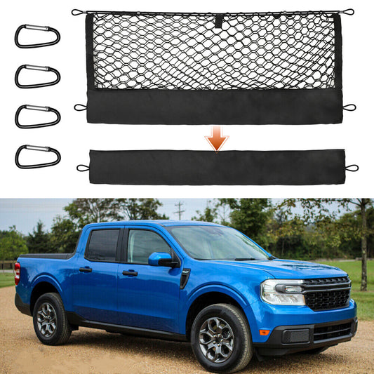 Suitable for 2022-2025 Maverick envelope-style truck bed/cargo net with 4 carabiners. n