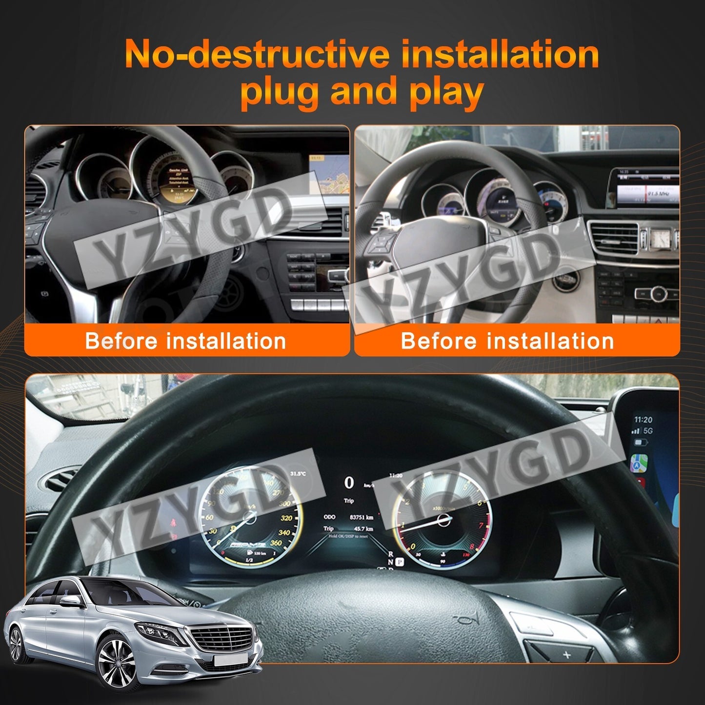 Car LCD Digital Cluster Instrument for Mercedes for Benz C C-Class W204 2011-2014 Q