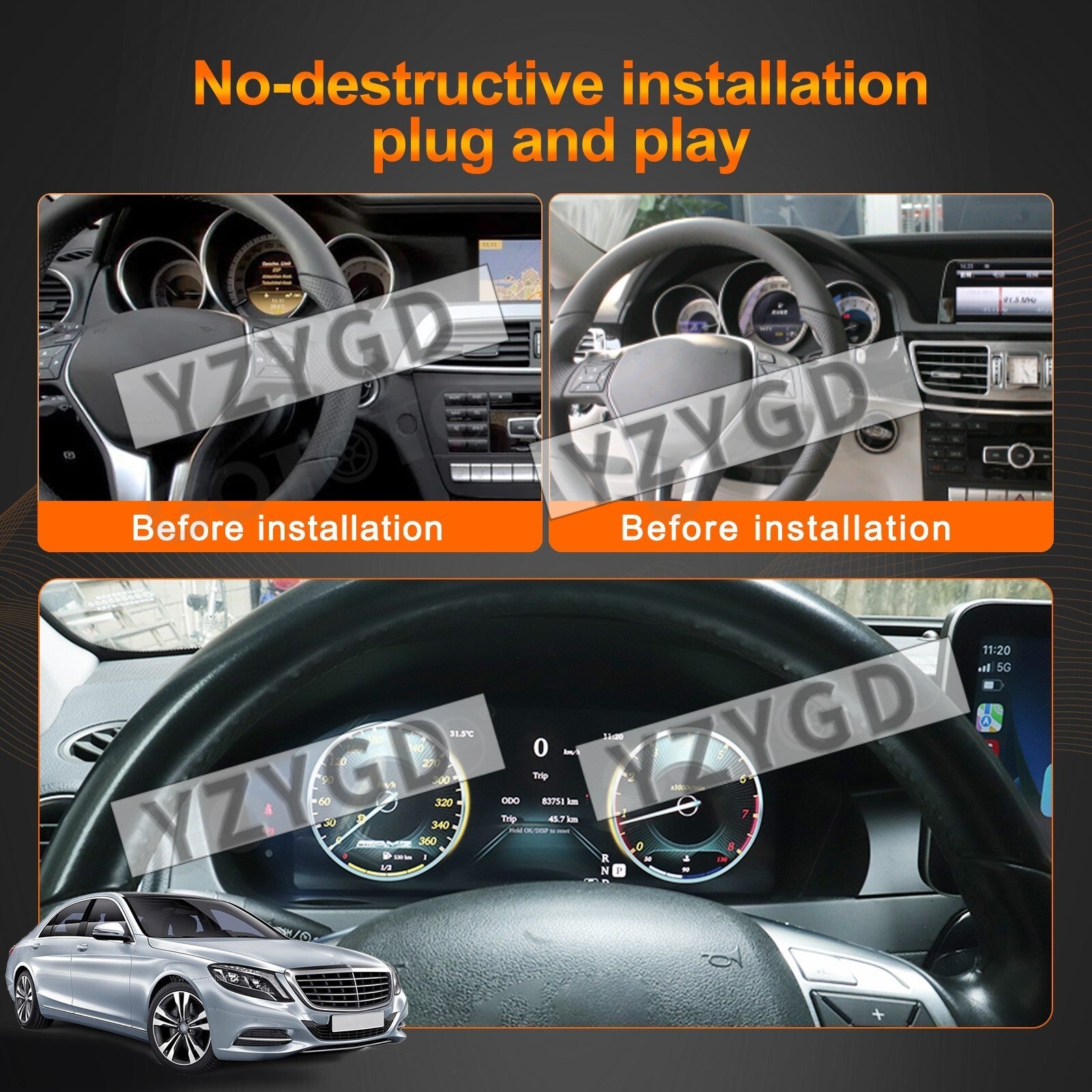 Car LCD Digital Cluster Instrument for Mercedes for Benz C C-Class W204 2011-2014 Q