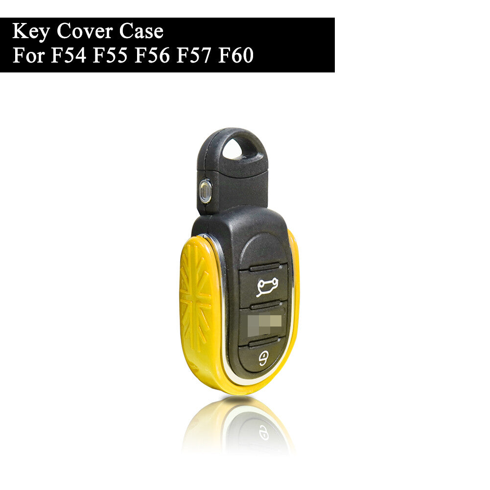 Union Jack Design Yellow for Smart Keychain Case Holder for MINI Cooper 2014-19 Q