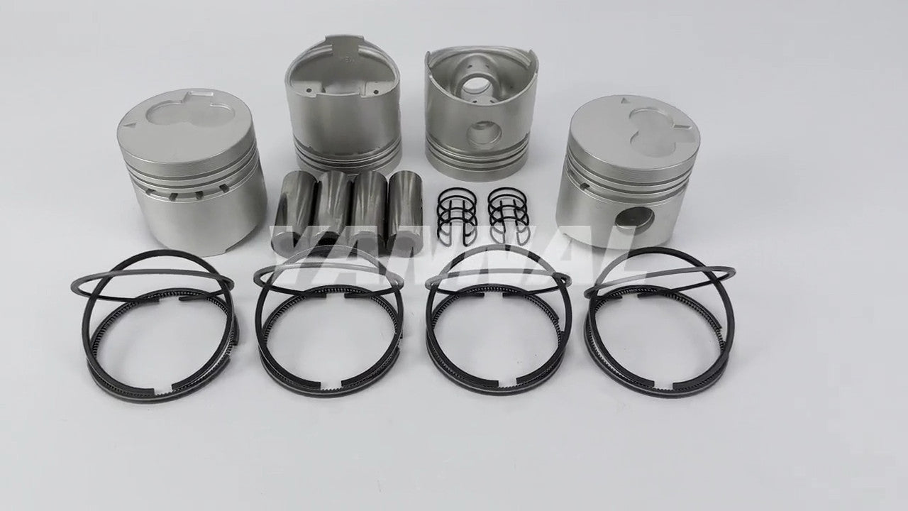4-piece piston with piston rings + 0.5 mm for Mitsubishi K4E engine (extra-large size)
