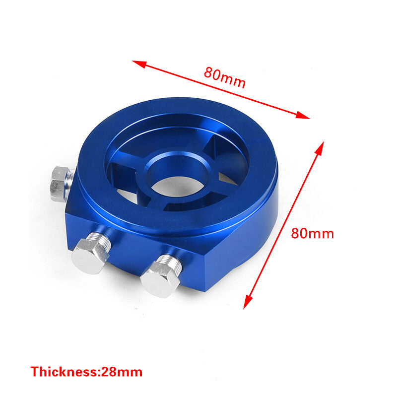 M20x1.5 3/4-16UNF Oil Cooler Filter Sandwich Plate Male Adapter 1/8 NPT Blue Q