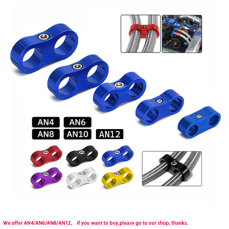 4-8Pcs AN10 Hose Separator Clamp Fitting Connector Oil Fuel Hose Line Adapter Q