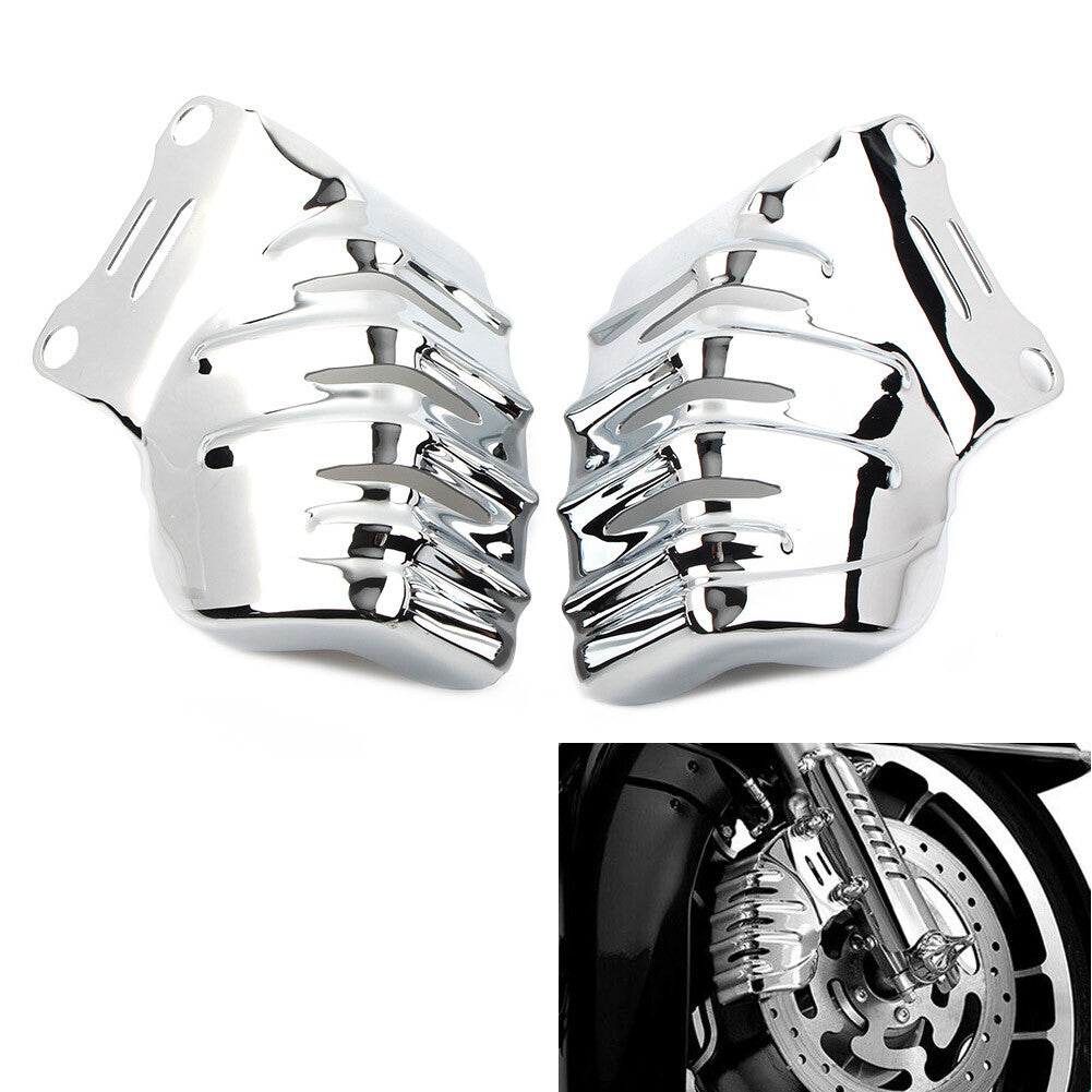Chrome Front Brake Caliper Screen Insert Covers for Harley Touring Road Glide Q