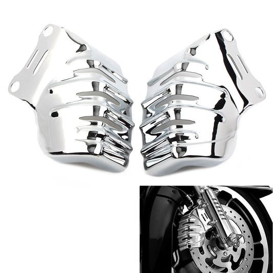 Chrome Front Brake Caliper Screen Insert Covers for Harley Touring Road Glide Q