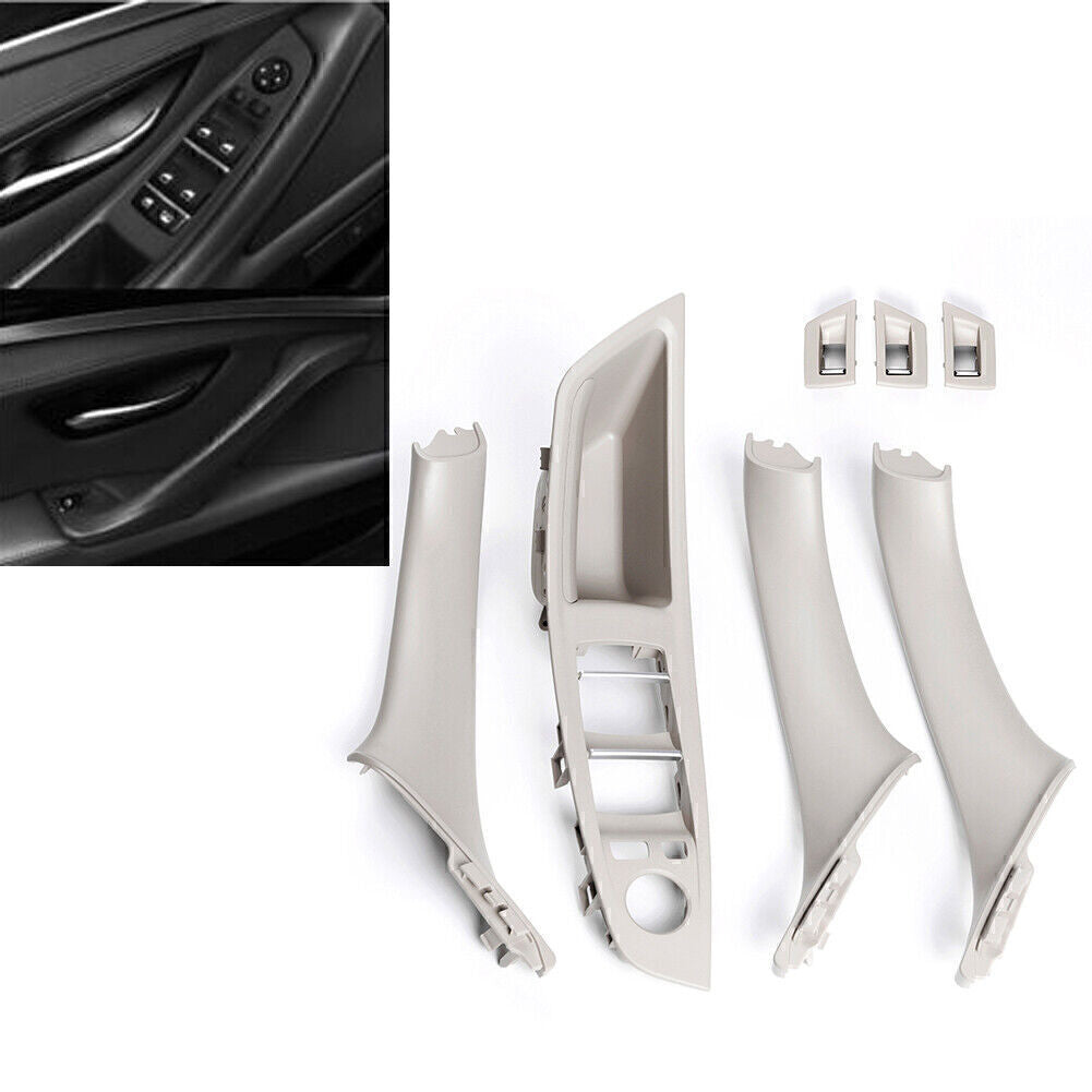 Door Handle Window Lift Switch Button Frame Panel Fit for BMW F10 F11 F18 Gray 7pcs