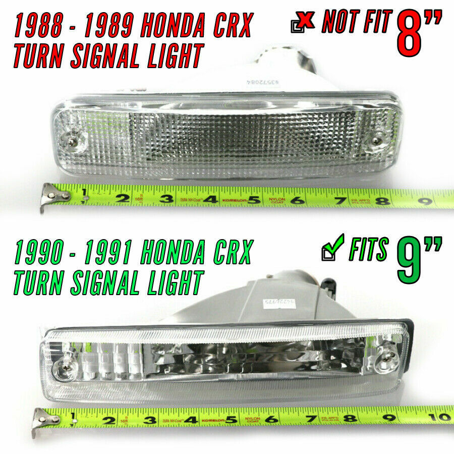 Smoke Front Bumper Trim Cover for 1990 - 1991 for Honda CR-X / CRX Turn Signal Lights - v