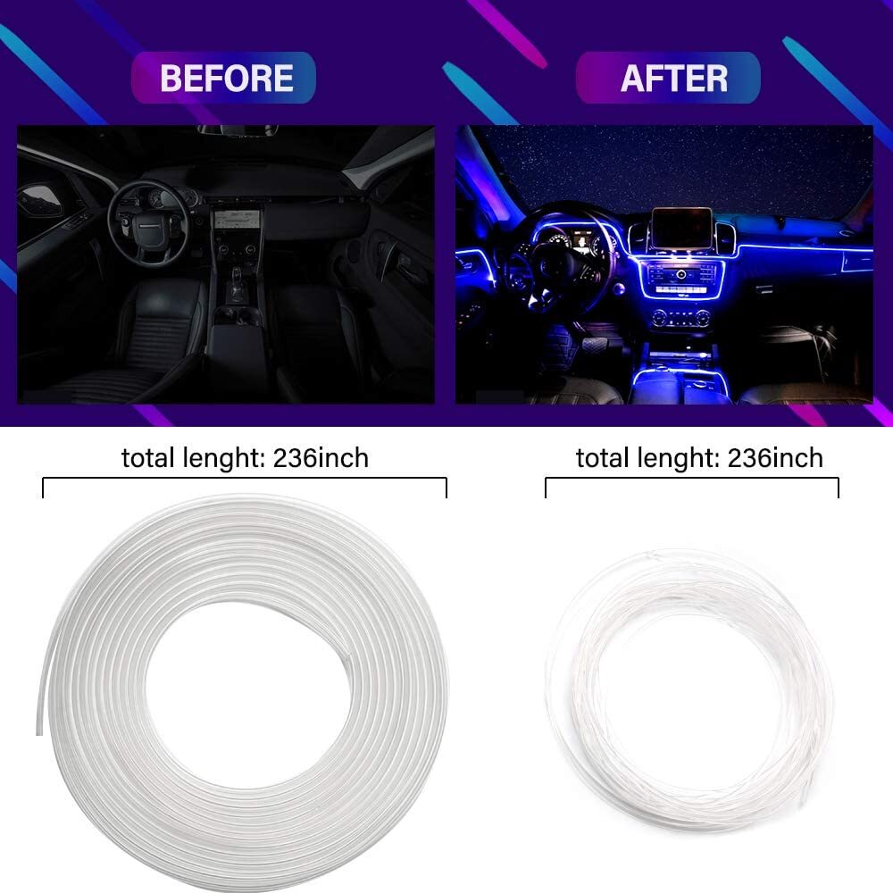 Car LED Interior Strip Light Atmosphere Neon Glow APP Control Ambient Light Kit