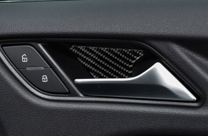 Fit for Audi A3 S3 14-20 Real Carbon Fiber Inner Door Bowl Sticker Cover Trim 4P