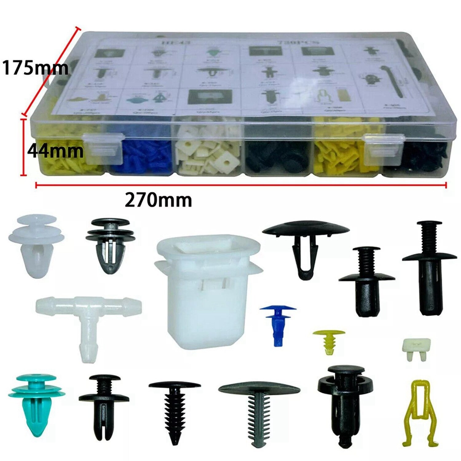 730 Pcs Trim Clips Car Body Plastic Push Pin Rivet Fasteners Assortments