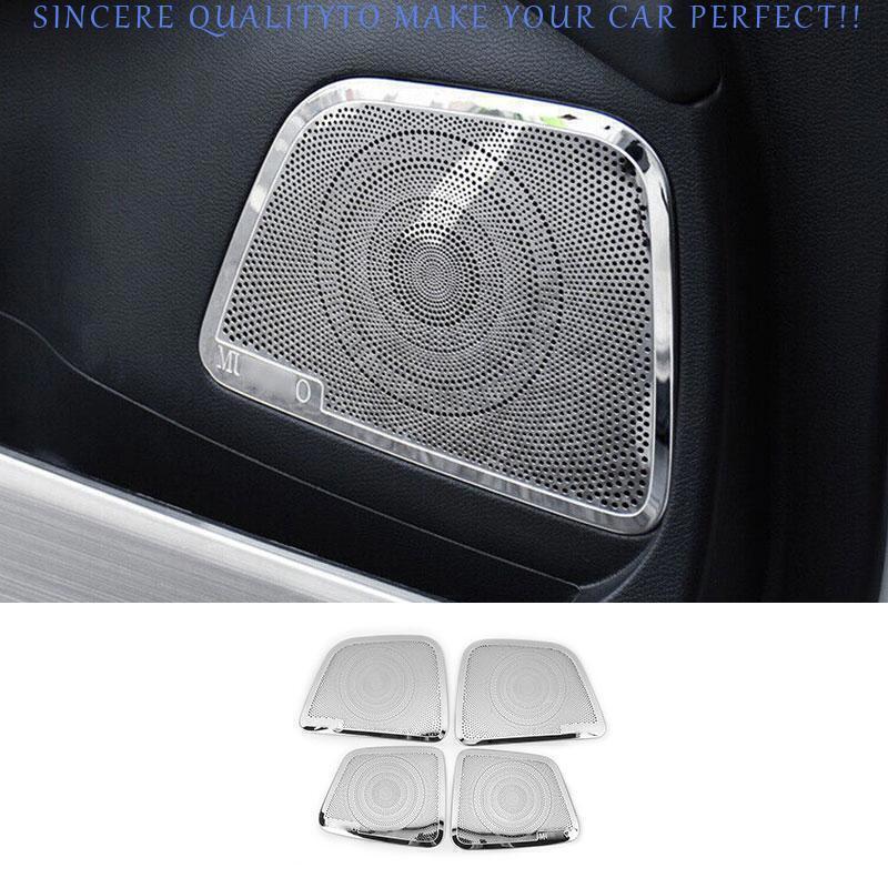 for Nissan Murano 15-2024 Silver Steel Inner Door Speaker Frame Cover Trim 4PCS