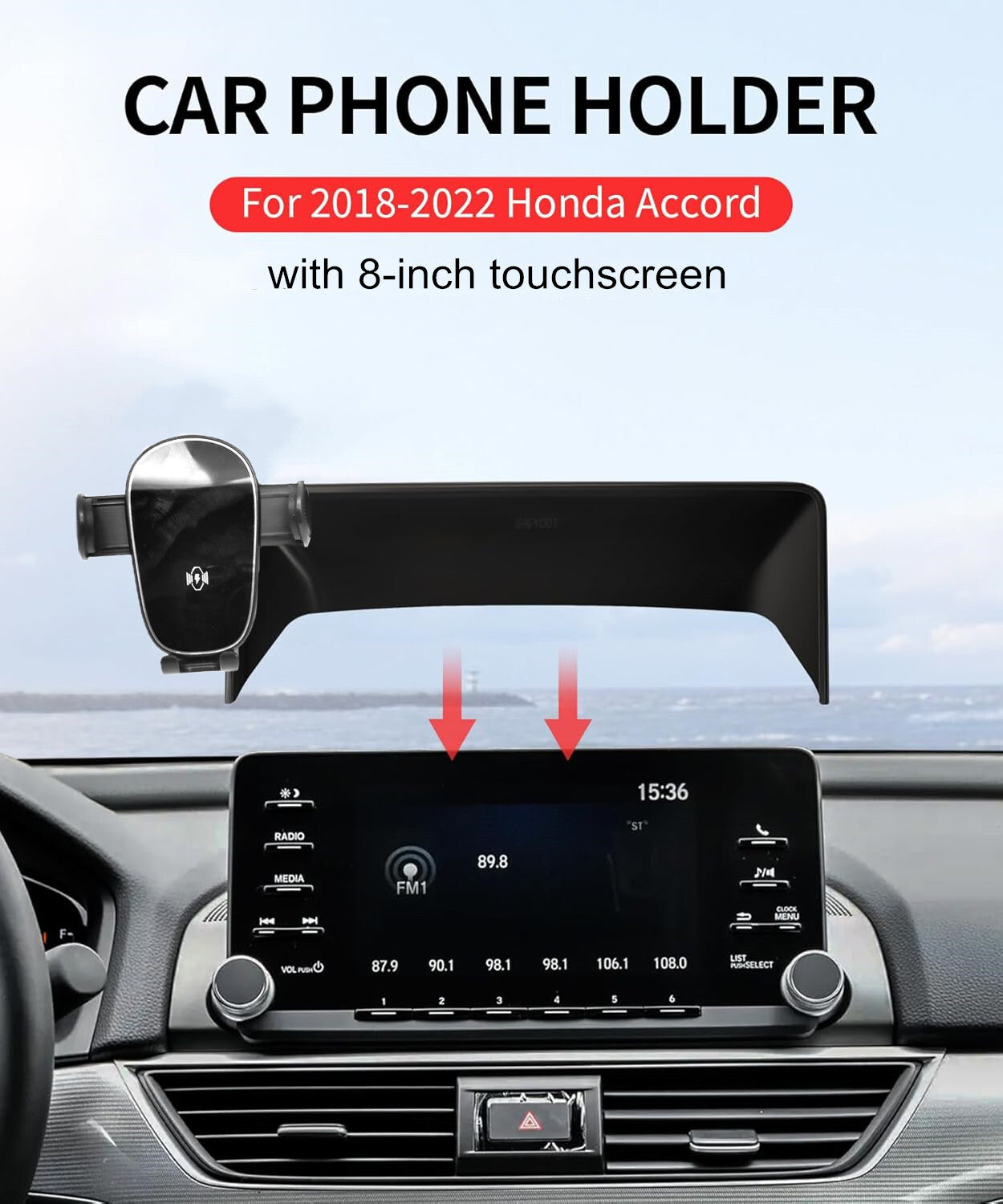 360-degree mobile phone holder/stand suitable for 2018-2022 for Honda Accord with 8-inch screen. n