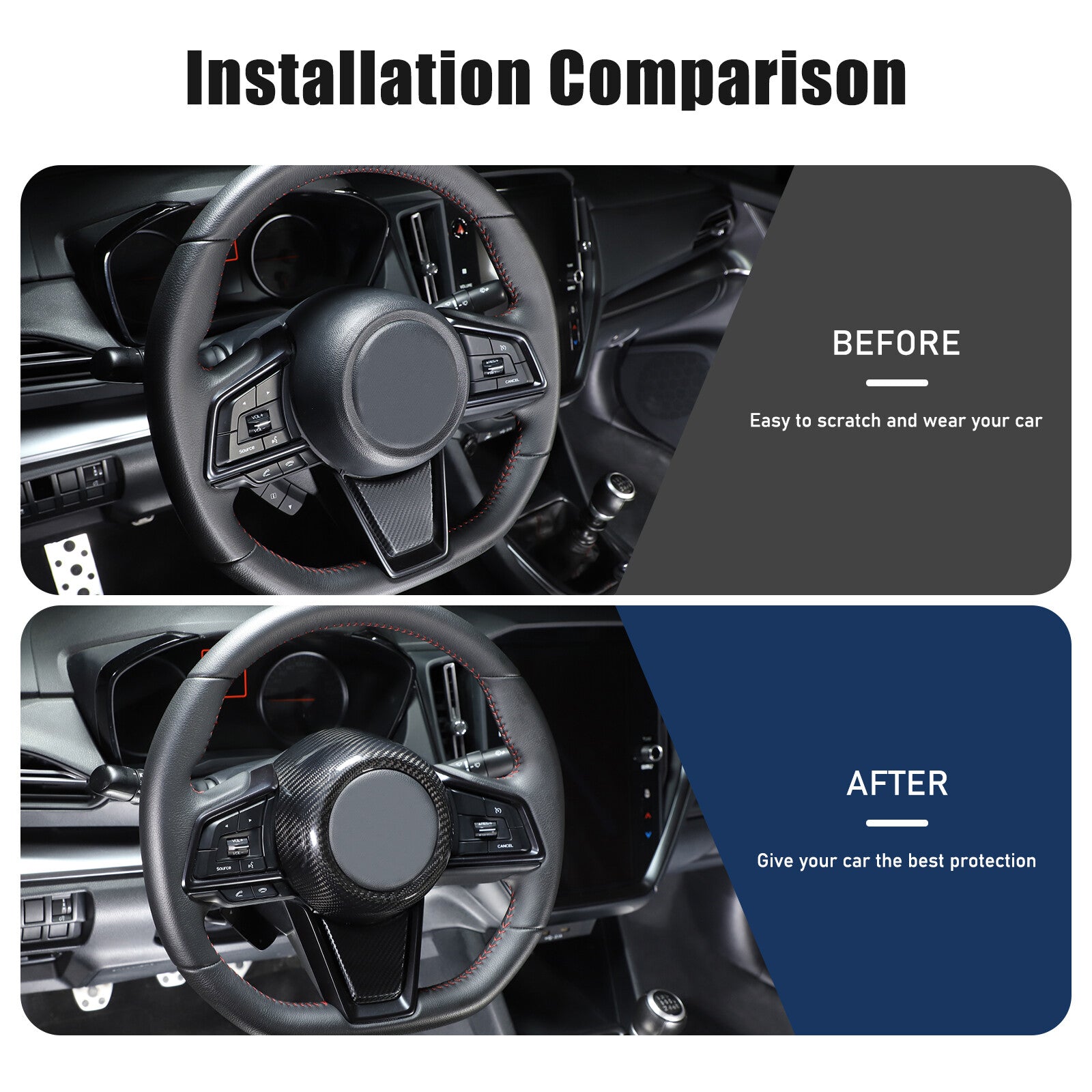 Carbon Fiber Gear Shift Knob Cover Trim ABS for 3 E90 E92 93 2005-12- v