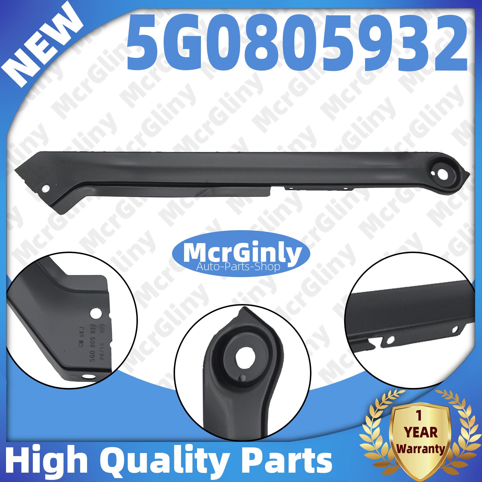 Front upper right radiator support bracket #5G0805932, suitable for e- for Golf 2014-2021. n