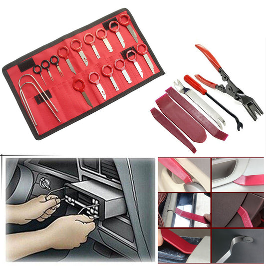 17x Car Stereo Radio CD Player Removal Install Key Tools Kit + 6x Open Pry Tool