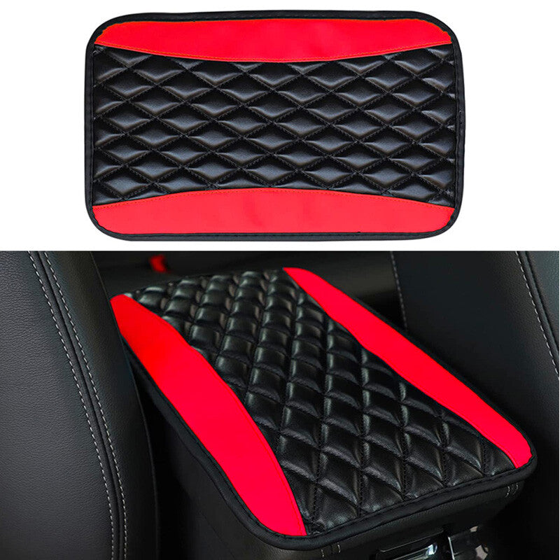 Car Armrest Cover Center Console Box PU Leather Cushion Mat Accessories Red v