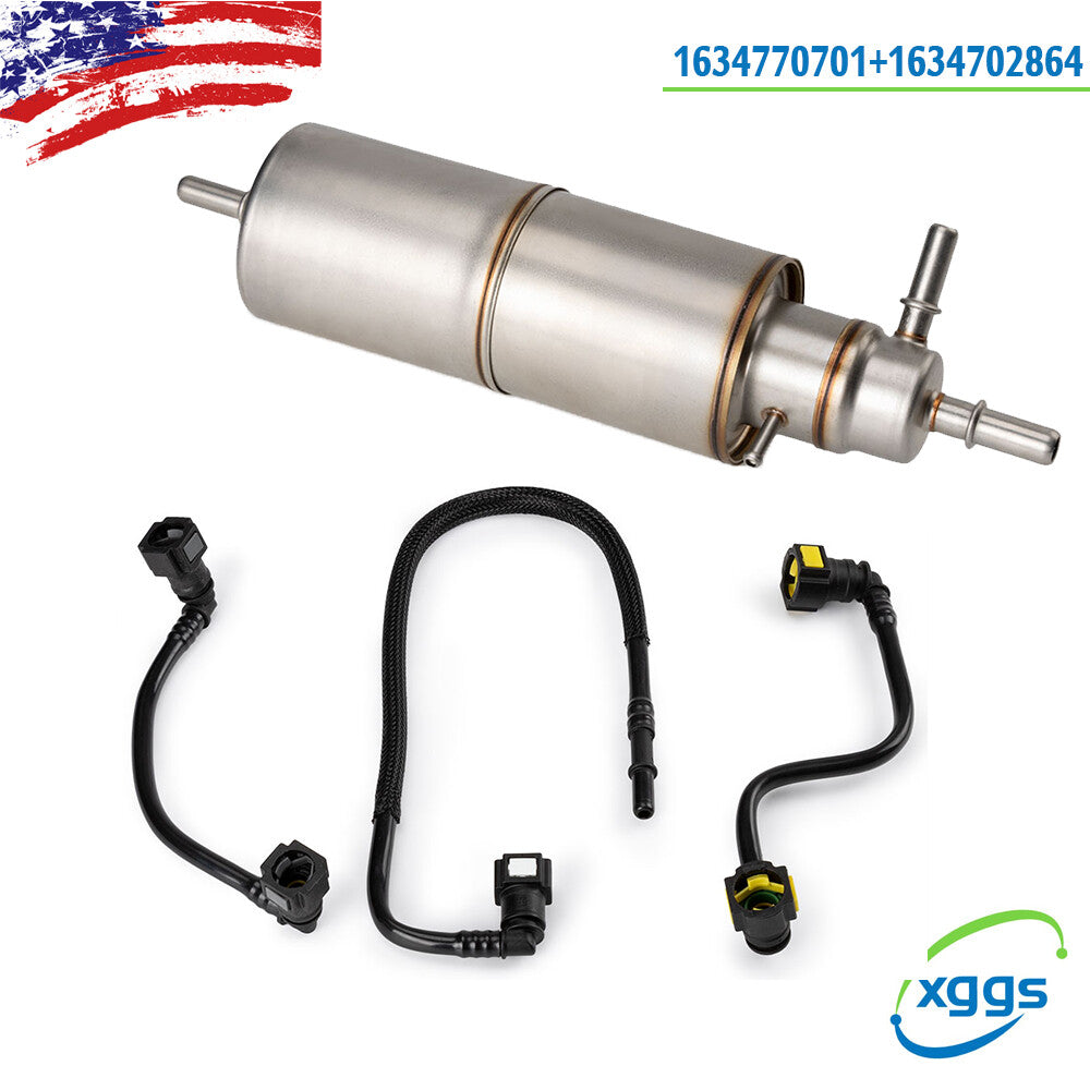 Fuel Filter + 3PCS Fuel Line Hose Kit for Mercedes-Benz ML320 ML55 AMG ML430 Q