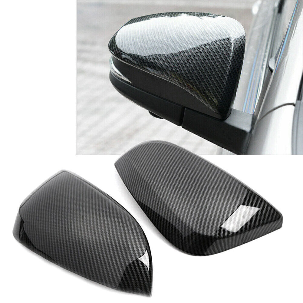 Carbon Fiber Side Rearview Door Mirror Cover Trim Fit for Toyota Hilux Revo 2015-22
