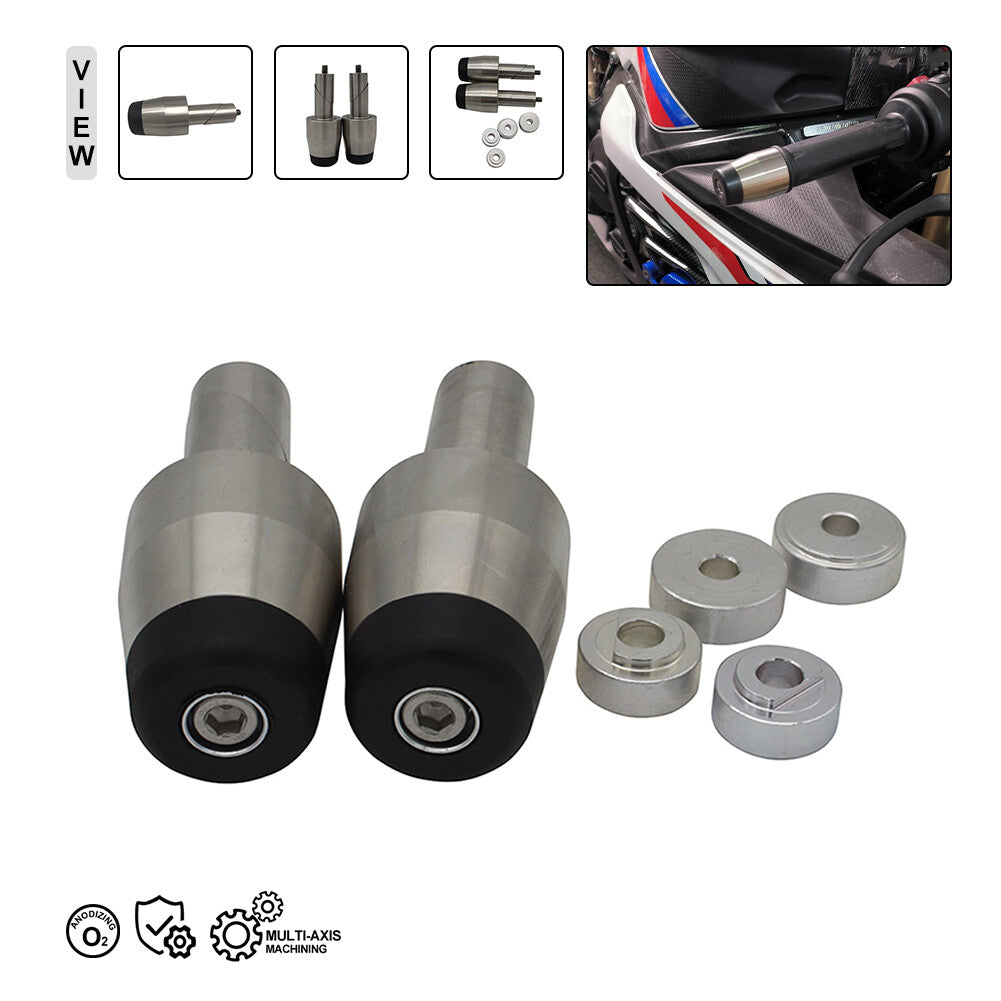Solid Heavy Weight Slider 7/8 Handle Bar Ends Vibration Reducing Grip Plug Cap Q