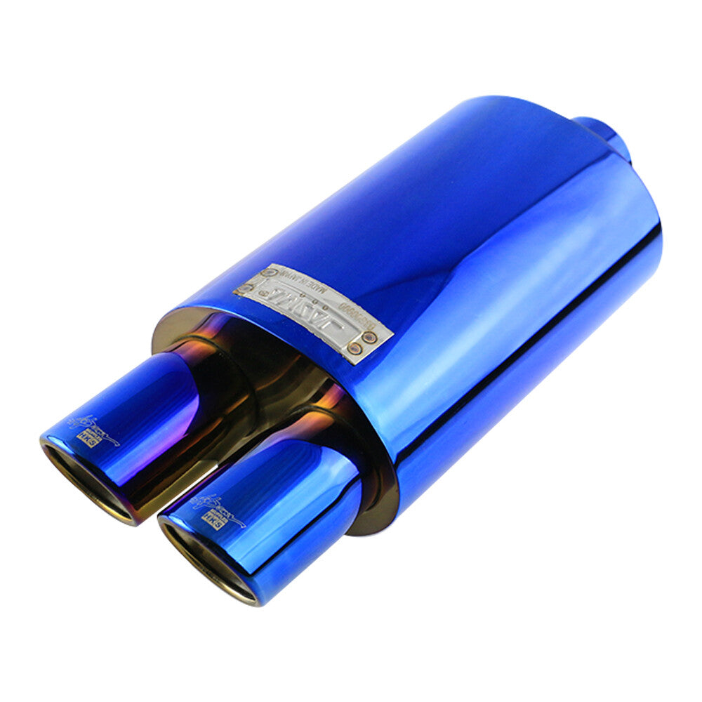 2.25 ID Dual 2.5 OD Sport Sound Muffler Dual Tips Exhaust Tip Auto Resonator