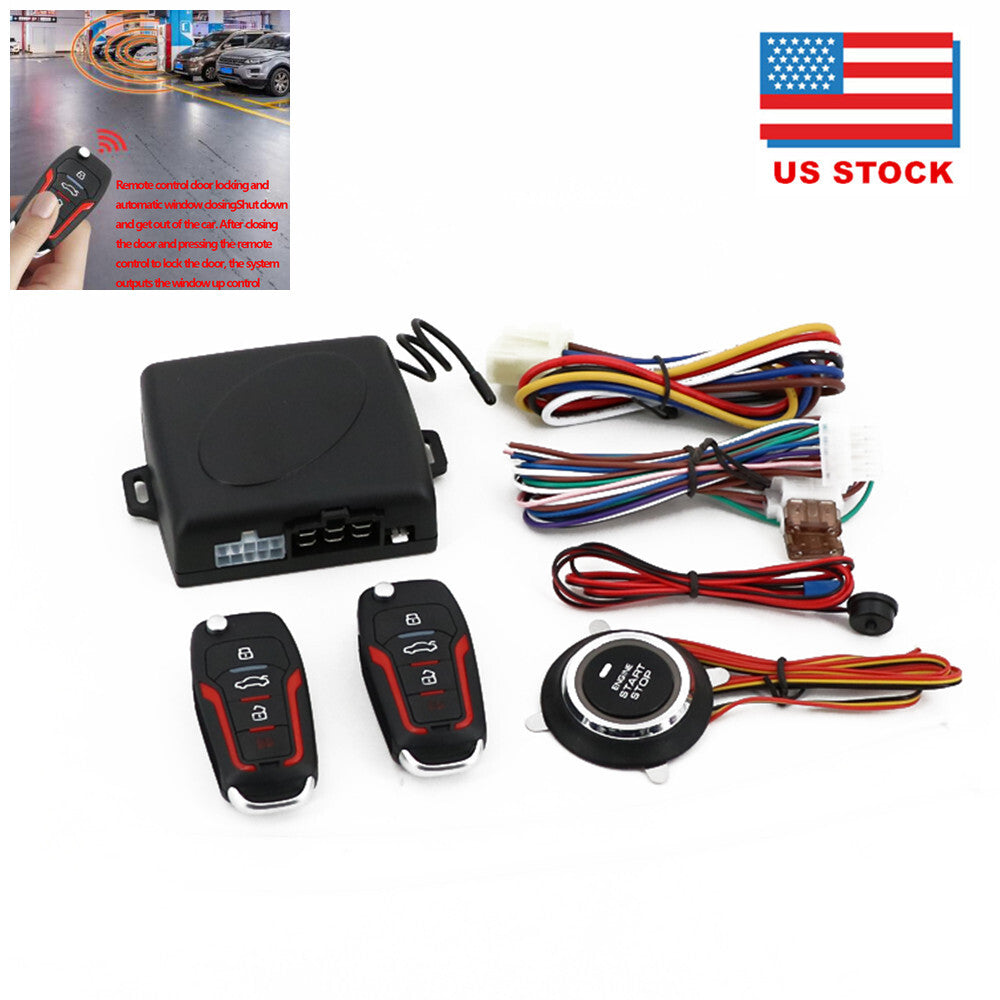 Car alarm passive keyless entry with push-button start remote entry system - n