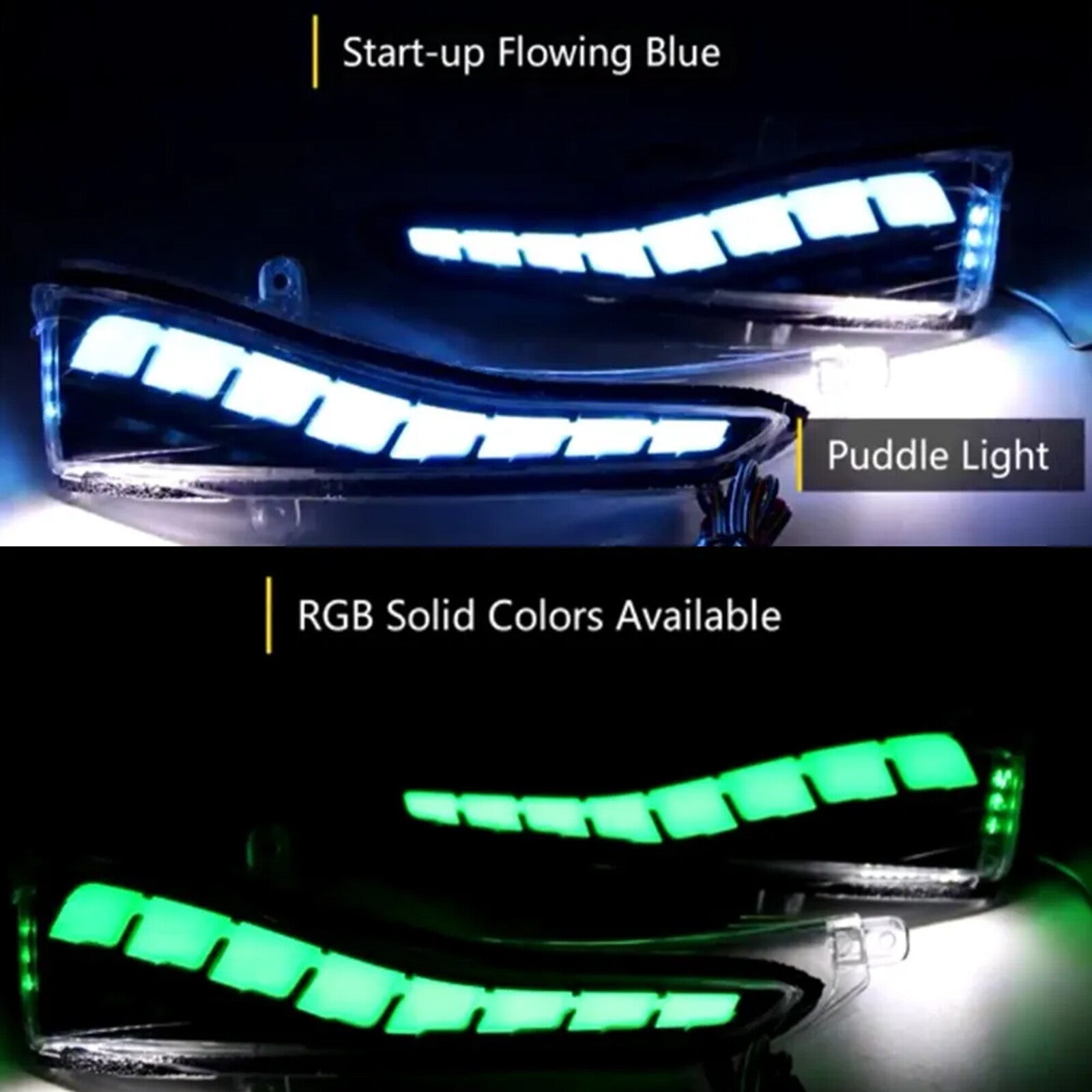 for Infiniti Q50 Q60 Q70 Smoked Dynamic RGB LED Mirror Turn Signal/Puddle Light