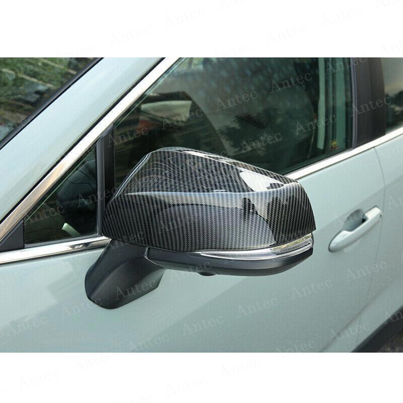 for Toyota RAV4 19-2023 Carbon Fiber Side Rearview Mirror Moulding Cover Trim 6X