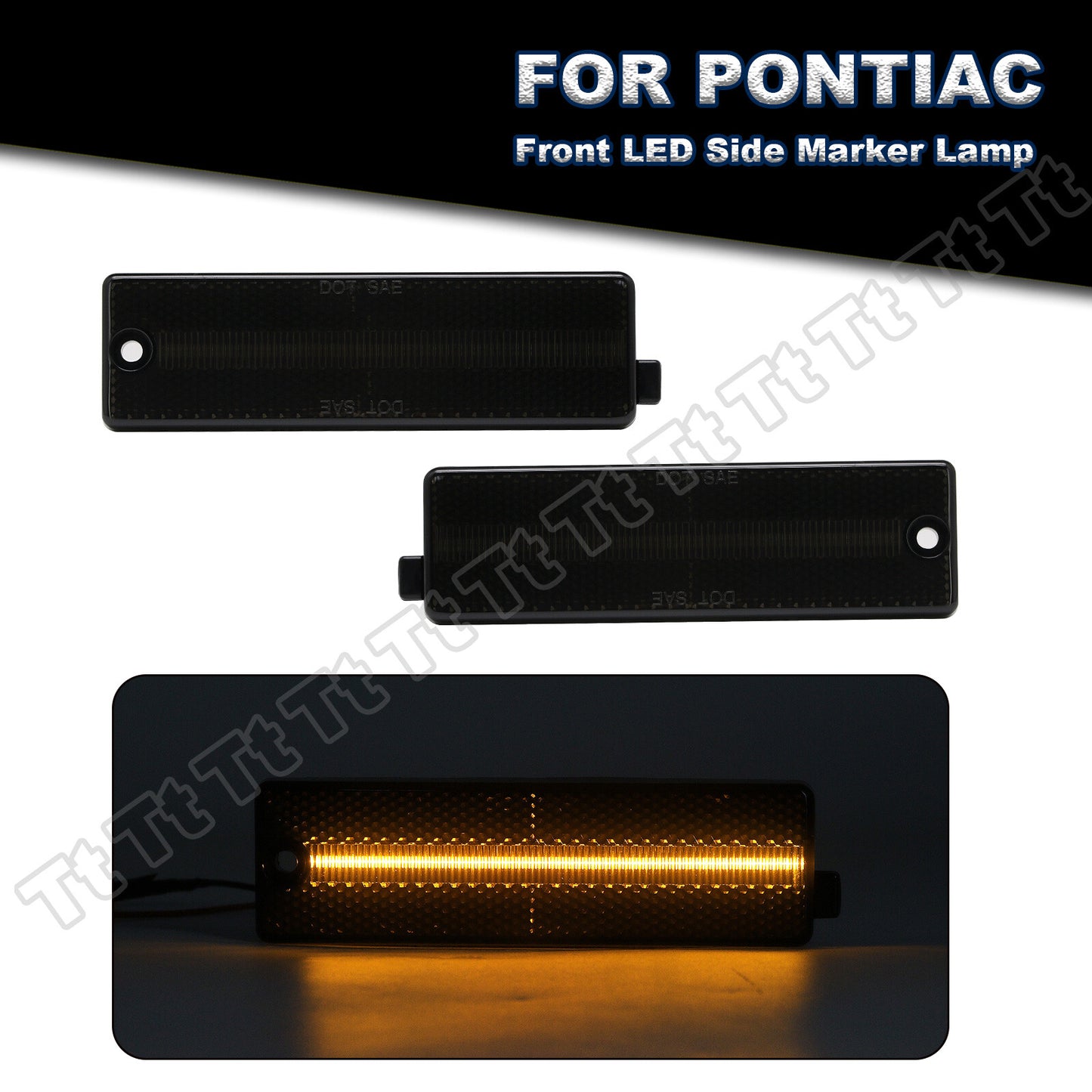 Smoked Lens LED Front Side Marker Lights for 1998 - 2002 for Pontiac Firebird Trans Am- v