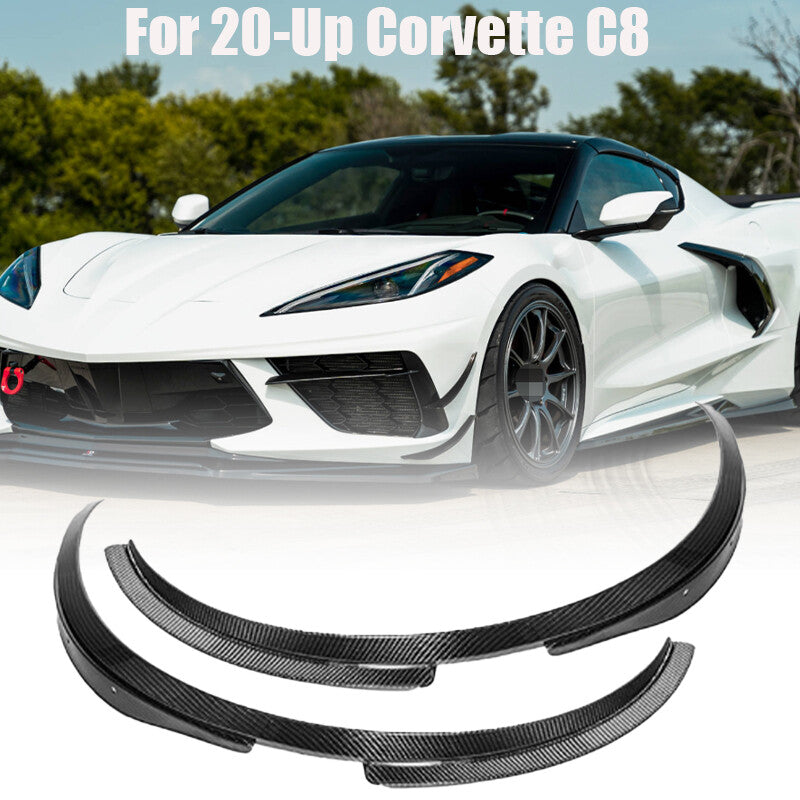 Suitable for 20-inch for Corvette C8 front side wheel molded fender extension ABS carbon