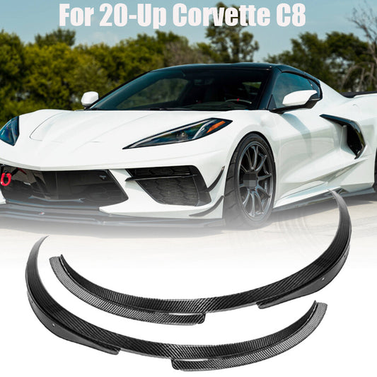 Suitable for 20-inch for Corvette C8 front side wheel molded fender extension ABS carbon