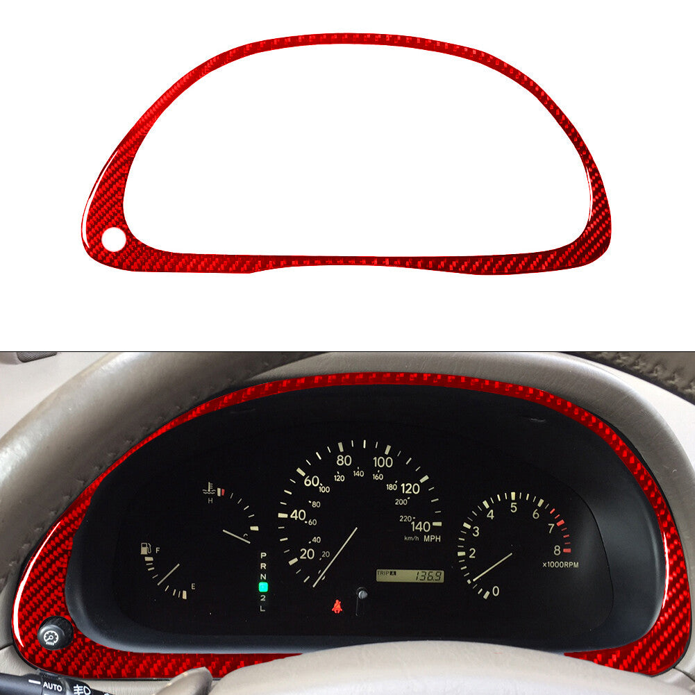 Red Carbon Fiber Interior Central Console Cover Trim for Lexus RX300 1998-2003 v