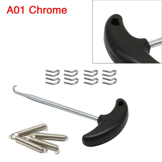 Exhaust Pipe Muffler Mounting Springs Hooks Set Link Stainless Steel Chrome