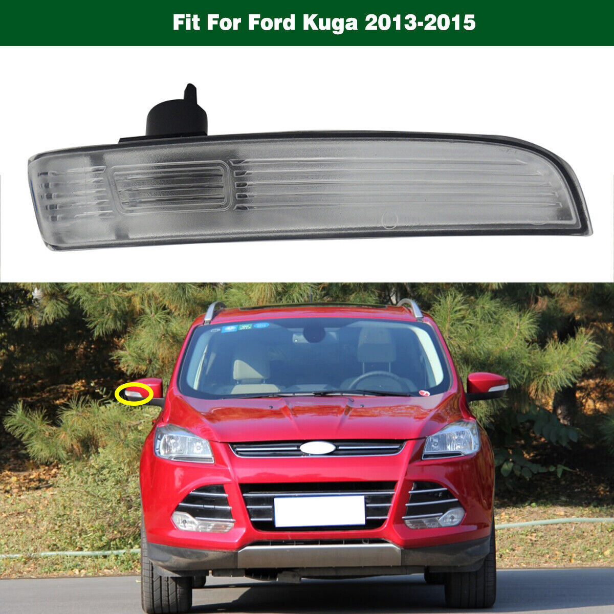 1Pcs Right Side Door Mirror Turn Signal Light Lamp Fit for Ford Escape 2013-2016