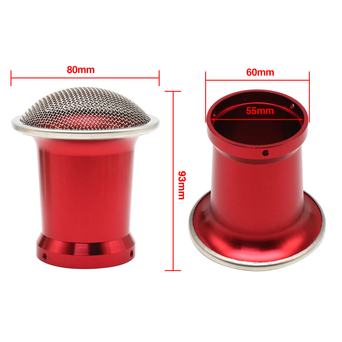 55mm Carburetor Velocity Stack Air Filter Cup w/ Net Funnel CNC Aluminum Alloy Q