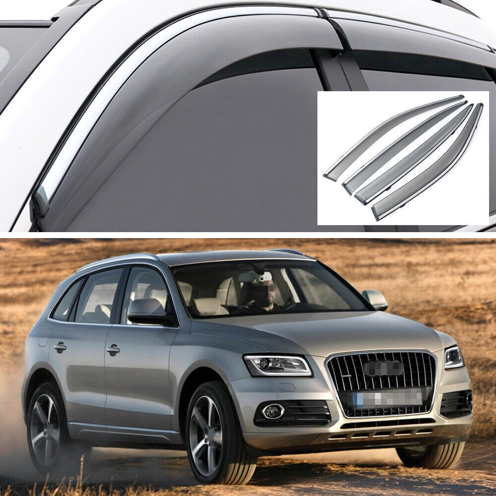 4X Side Window Deflector Visors Sun Rain Guards Vent Shade for Audi Q5 2009-2017