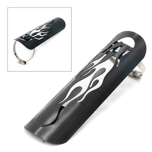 Motorcycle Black Exhaust Muffler Pipe Heat Shield Cover Heel Guard Universal