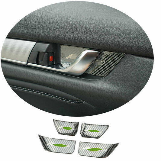 Carbon Fiber Interior Door Bowl Cover Trim Steel for Honda Accord 10th 2018-2020