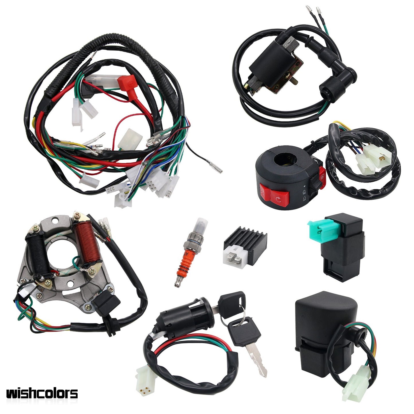 Set of ATV Wiring Harness QUAD Dune Buggy Wiring Harness CDI Electric Start WIS