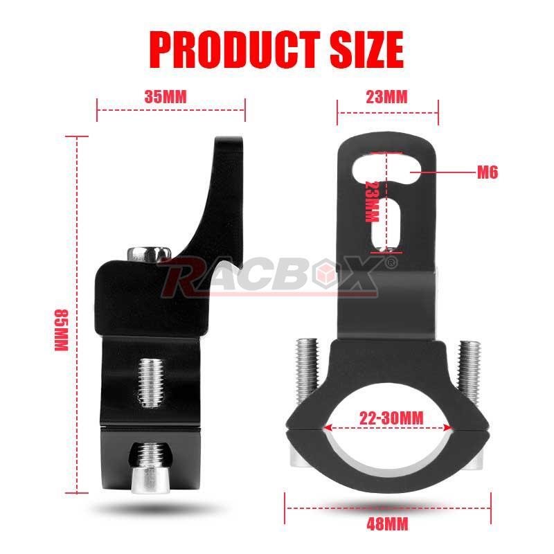 360¡ã Motorcycle Support Mount Bracket Fog Lamp Spot Light Headlight Holder Clamp