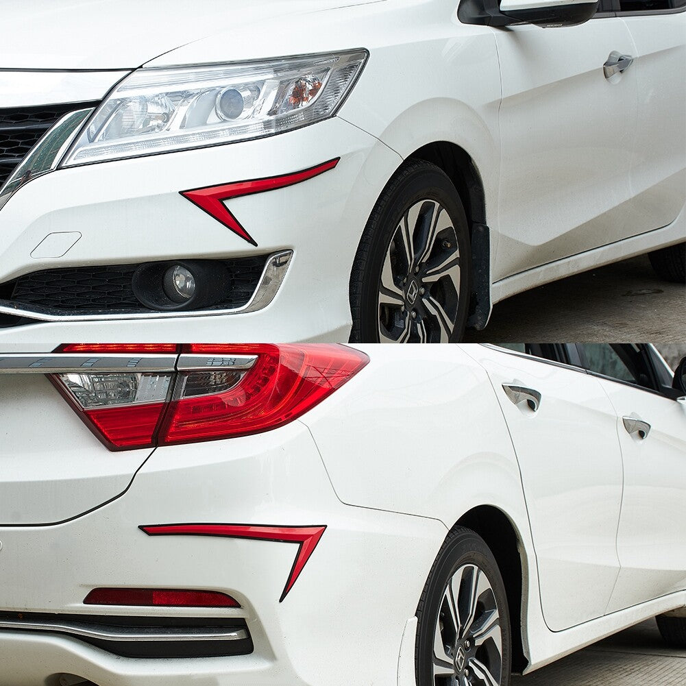 2x Anti-Collision Guard Strip Car Bumper Protector Rubber Front and Rear Red