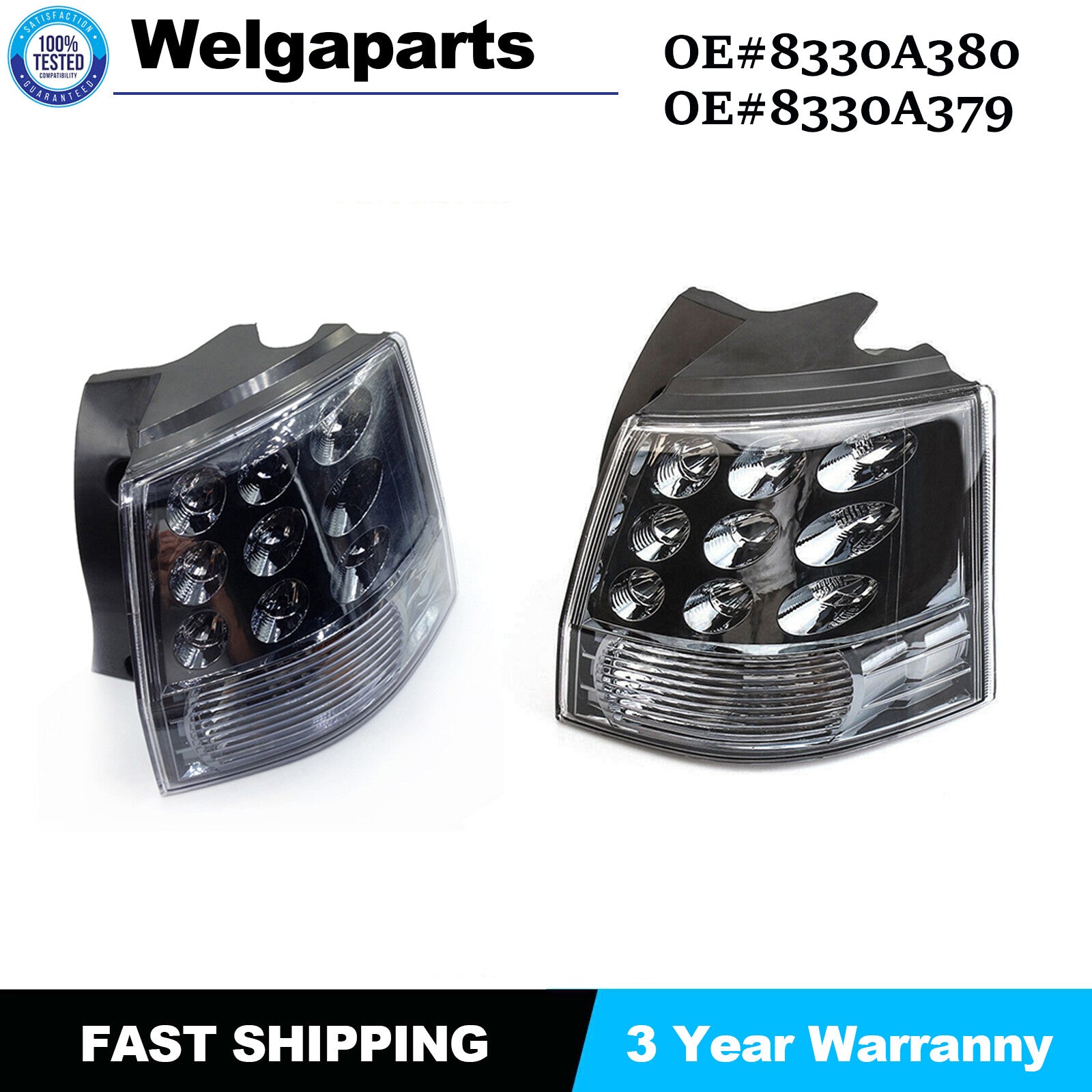 Pair for Mitsubishi Outlander EX 07-13 LH+RH Side 8330A379 Brake Light Tail Lamp