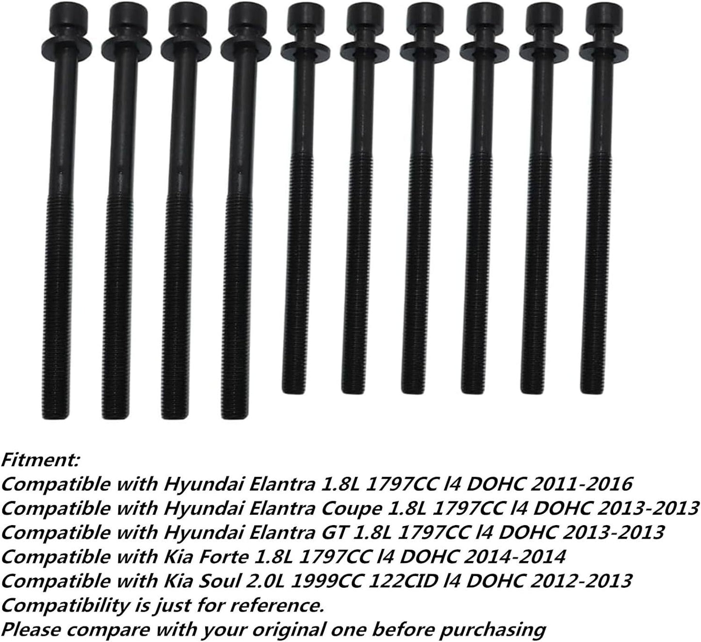 Cylinder Head Bolt Set for 2012-2020 for Hyundai for Kia 2.0L 22320-2E000 22321-2E000 Q