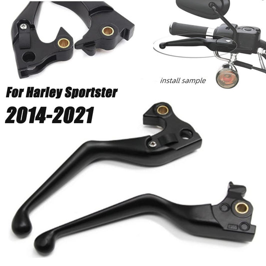 Brake Clutch Hand Control Levers for Harley Sportster 883 1200 2014-2021 Black - n
