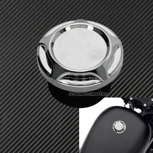 CNC Cut Chrome Gas Cap Fuel Tank Right-hand Thread Fit for Harley Dyna Softail Q